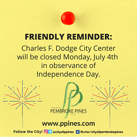 City Center Closed Independence Day