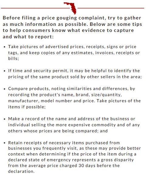 COVID19 Price Gouging Checklist