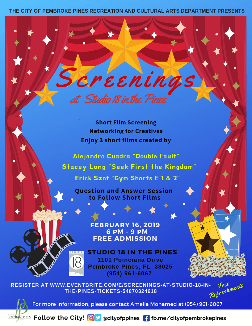 Screenings  Flyer to screen 3 short films at Studio 18(1) (002)