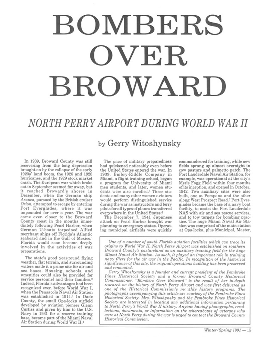 North Perry Airport Article