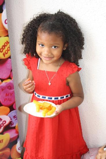 Little girl in a red dress
